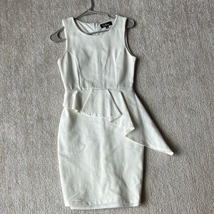 Lulu's White Asymmetrical Sheath Dress for Brides